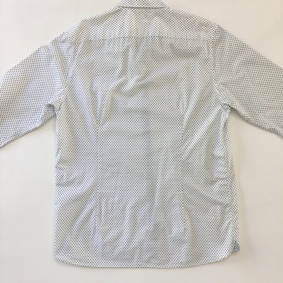 Ted Baker Mens Size 5 Button Down Shirt Collard Blue Gray White Floral Prints - Picture 9 of 12